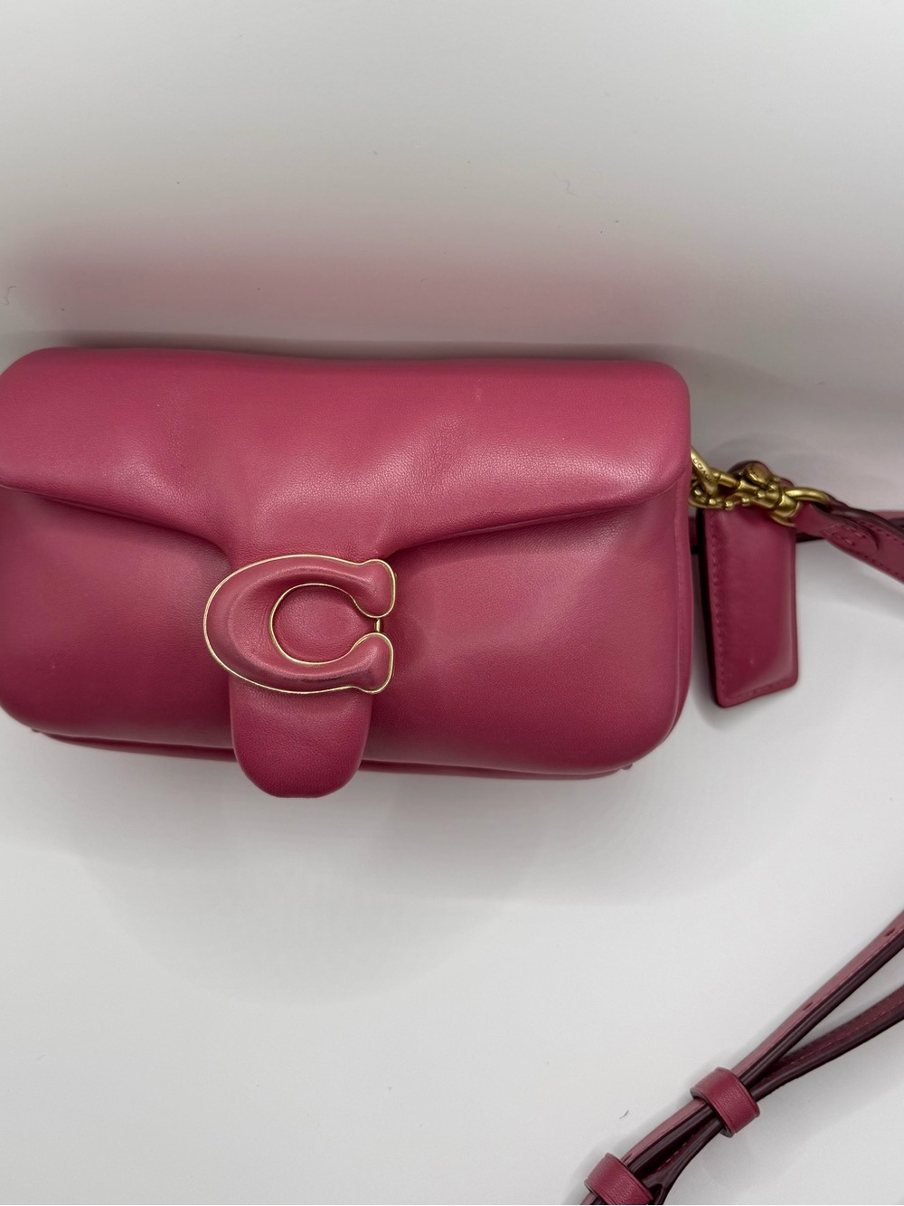 Coach Berry Pink Leather Crossbody with Gold C Logo